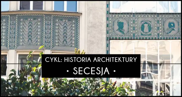 Secesja co to? Eleganckie zdobienia fasady budynku w stylu secesyjnym, z motywami roślinnymi i portretami.